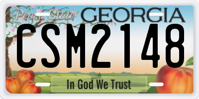 GA license plate CSM2148