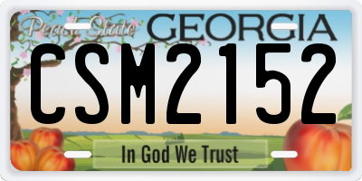 GA license plate CSM2152
