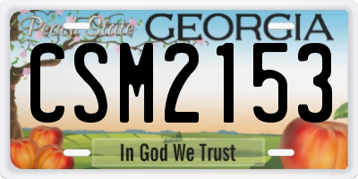 GA license plate CSM2153
