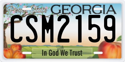 GA license plate CSM2159