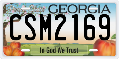 GA license plate CSM2169