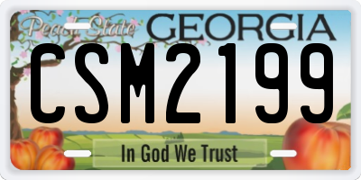GA license plate CSM2199