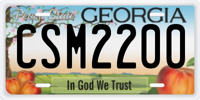 GA license plate CSM2200