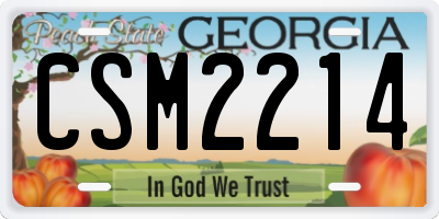 GA license plate CSM2214