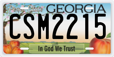 GA license plate CSM2215