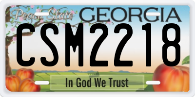 GA license plate CSM2218