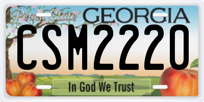 GA license plate CSM2220
