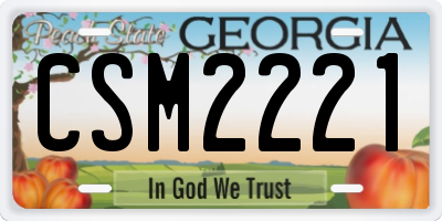GA license plate CSM2221