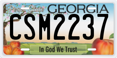 GA license plate CSM2237