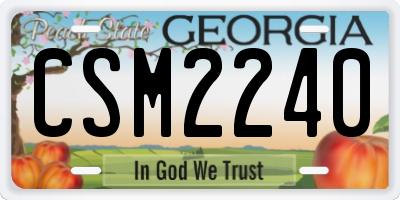 GA license plate CSM2240