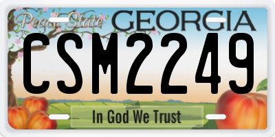GA license plate CSM2249