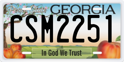GA license plate CSM2251