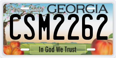 GA license plate CSM2262