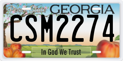 GA license plate CSM2274