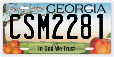 GA license plate CSM2281