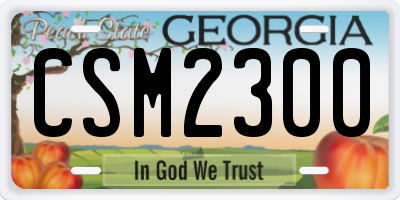 GA license plate CSM2300