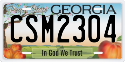 GA license plate CSM2304
