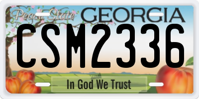 GA license plate CSM2336