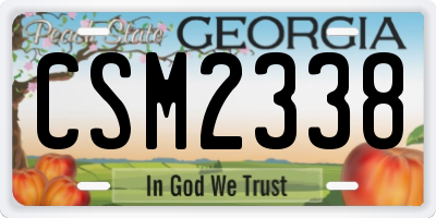 GA license plate CSM2338