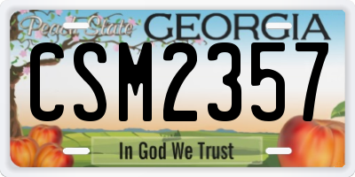 GA license plate CSM2357