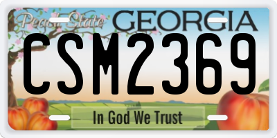 GA license plate CSM2369