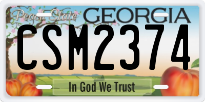 GA license plate CSM2374