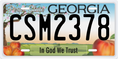 GA license plate CSM2378