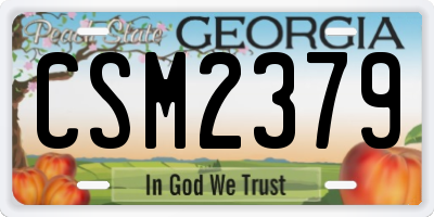 GA license plate CSM2379