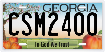 GA license plate CSM2400