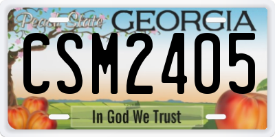 GA license plate CSM2405