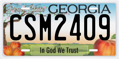 GA license plate CSM2409