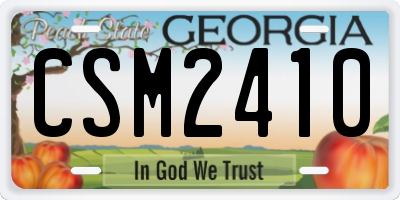 GA license plate CSM2410