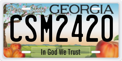 GA license plate CSM2420