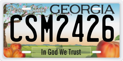 GA license plate CSM2426