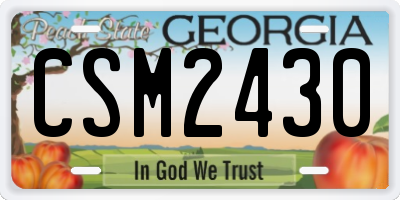 GA license plate CSM2430