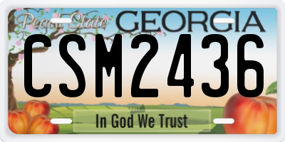 GA license plate CSM2436