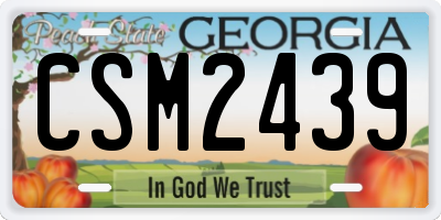 GA license plate CSM2439