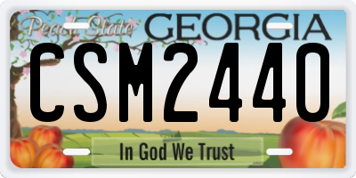 GA license plate CSM2440
