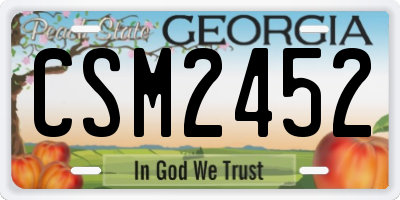 GA license plate CSM2452