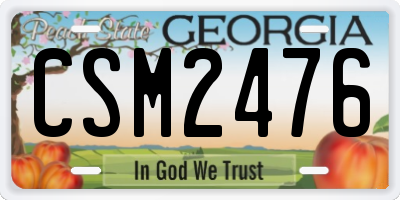 GA license plate CSM2476