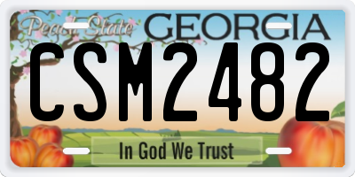 GA license plate CSM2482