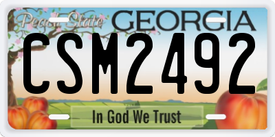 GA license plate CSM2492