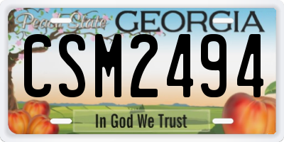 GA license plate CSM2494