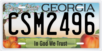GA license plate CSM2496