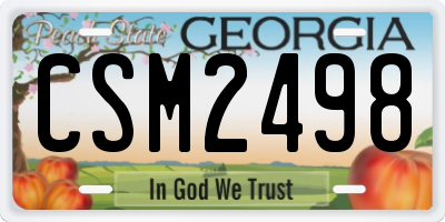 GA license plate CSM2498