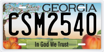 GA license plate CSM2540
