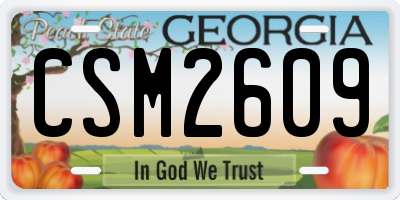 GA license plate CSM2609