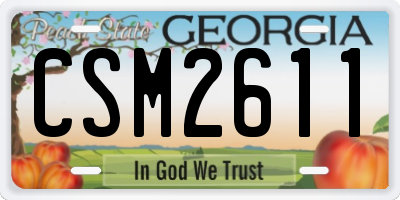 GA license plate CSM2611