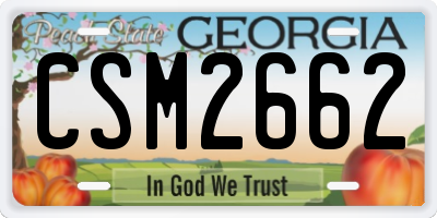 GA license plate CSM2662