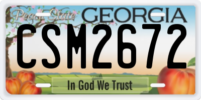 GA license plate CSM2672